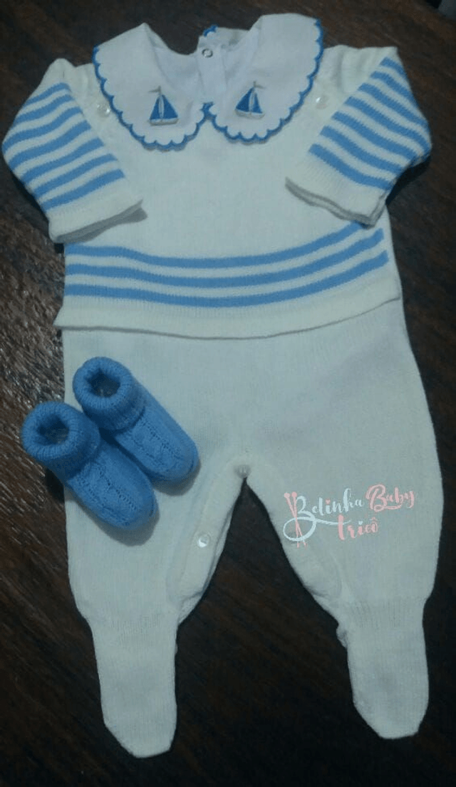 Macacão tricot   3 peças